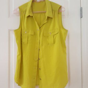 SZ LARGE CALVIN KLEIN SLEEVELESS TOP GREEN
